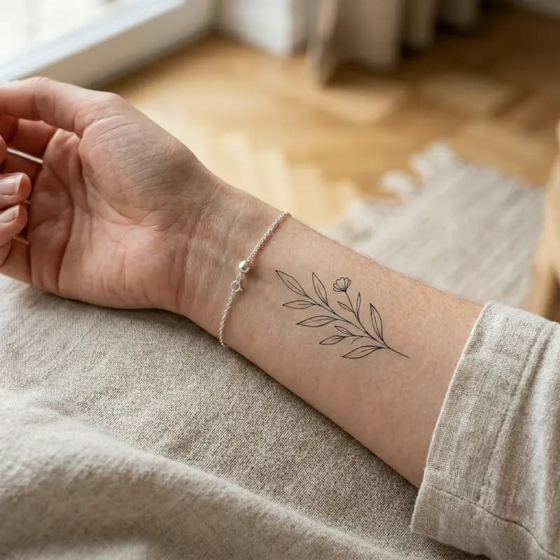 Un tatouage dans le style Botanique